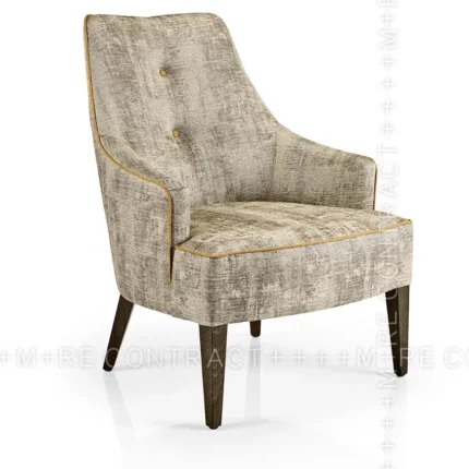 Fotoliu Hanna A607 STRBVB, tapițat, spătar înalt, picioare din lemn masiv