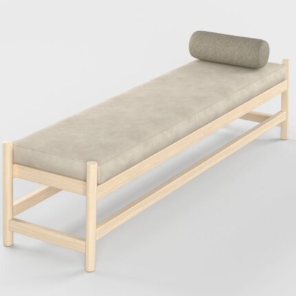 Banchetă pentru pat Bona, capitonată, structură din lemn masiv