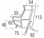 Fotoliu cu suport lateral, baza de lemn masiv Boss, stil vintage, tapițat, personalizabil - imagine 4