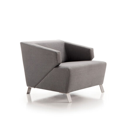 Fotoliu Erik, tip retro, tapițat, picioare din metal