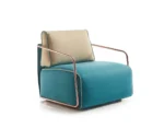 Fotoliu Adex cu spatar, material textil și structura de metal - imagine 3