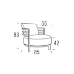 Fotoliu Aro, structură din lemn și perne tapițate, personalizabil - imagine 6