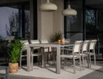 Scaun Etna, structură din aluminiu, șezut și spătar înlocuibil, stivuibil, cotiere integrate, rezistent la exterior - imagine 6