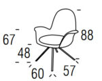 Scaun pivotant Even, tapițat, bază metalică, personalizabil - imagine 6