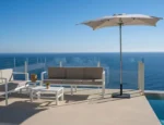 Umbrelă de plajă Agora, catarg central fix din inox, țesătură acrilică înlocuibilă, nervuri din fibră de sticlă - imagine 2