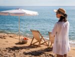 Umbrelă de plajă din țesătură acrilică Pamela, cadru inox, catarg reglabil, protecție cu supapă de aer - imagine 6