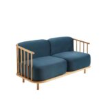 Canapea 2 locuri Cage, din lemn și tapițerie, personalizabilă