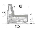 Canapea extensibilă Daro A, tapițată, picioare lemn, personalizabilă - imagine 6