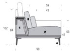 Canapea modulară Inua, tapițată, picioare lemn sau metal, personalizabilă - imagine 8