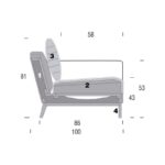 Canapea modulară Nudo, tapițată, picioare lemn sau metal, 2 dimensiuni, personalizabilă - imagine 5