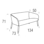 Canapea Pao, tapițată, picioare din lemn, personalizabilă - imagine 6