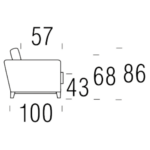 Canapea modulară Slim, tapițată, picioare din lemn masiv sau metal, lungimi diferite, personalizabilă - imagine 5