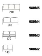 Canapea modulară Slim, tapițată, picioare din lemn masiv sau metal, lungimi diferite, personalizabilă - imagine 7