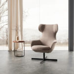 Fotoliu pivotant Yuro, tapițat, bază din metal, personalizabil - imagine 2