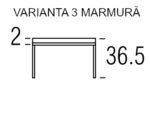 Măsuţă Gib M, blat din sticlă, MDF sau marmură, bază din oțel inoxidabil negru, personalizabilă - imagine 7