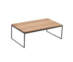 Măsuţă Gib XL, blat din sticlă, MDF sau marmură, bază din oțel inoxidabil negru, personalizabilă