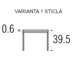 Măsuţă Gib XL, blat din sticlă, MDF sau marmură, bază din oțel inoxidabil negru, personalizabilă - imagine 5