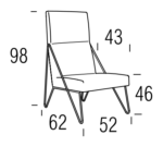 Scaun cu spătar înalt Tamo, tapițat, structură metalică, personalizabil - imagine 2
