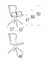 Scaun pivotant Nise, tapițat, structură metalică, cu sau fără cotiere, personalizabil - imagine 4