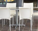 Picior masă Calice, structură din aluminiu vopsit, compatibil cu blaturi rotunde, picioare reglabile, de exterior - imagine 3