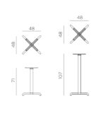 Picior masă Calice, structură din aluminiu vopsit, compatibil cu blaturi rotunde, picioare reglabile, de exterior - imagine 4