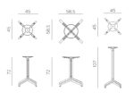 Picior masă fix Frasca, structură din aluminiu vopsit, compatibil cu blaturi rotunde, picioare reglabile, de exterior - imagine 6