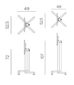 Picior masă Ibisco, structură din aluminiu vopsit, pentru blaturi rotunde și pătrate, sistem rabatare blat, stivuibil, de exterior - imagine 6