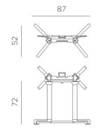 Picior dublu masă Scudo, structură din aluminiu vopsit, sistem blat rabatabil, compatibil cu blaturi dreptunghiulare, picioare reglabile, de exterior - imagine 4