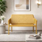 Canapea Net, 2 locuri, din polipropilenă cu fibră de sticlă, tratată UV, material reciclabil, cotiere integrate - imagine 3