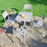 Masă Clip, blat DurelTOP perforat, structură din polipropilenă cu fibră de sticlă, picioare reglabile - imagine 4