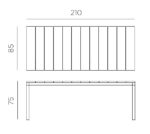 Masă Rio, rezistentă UV, structură din aluminiu vopsit, blat DurelTOP - imagine 6