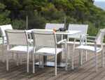 Masă dublă Capri, structură din aluminiu și inox, blat din HPL - imagine 3