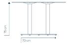Masă dublă Capri, structură din aluminiu și inox, blat din HPL - imagine 4