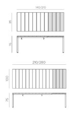 Masă extensibilă Rio, rezistentă UV, structură din aluminiu vopsit, blat DurelTOP, sistem extensibil integrat - imagine 6