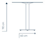 Masă înaltă tip bar Capri, structură din aluminiu și inox, blat din HPL - imagine 4