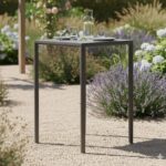 Masă înaltă Piave, blat înalt din HPL, picioare reglabile din aluminiu vopsit, rezistentă la exterior - imagine 3