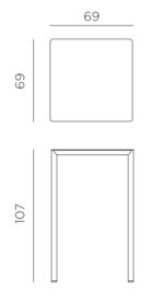 Masă înaltă Piave, blat înalt din HPL, picioare reglabile din aluminiu vopsit, rezistentă la exterior - imagine 6