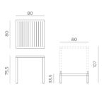 Masă pătrată Cube, structură din aluminiu vopsit, îmbinări ascunse, stivuibilă - imagine 7