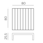 Măsuță pătrată Maximo, structură din polipropilenă cu fibră de sticlă, tratată UV, stivuibilă - imagine 6