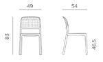 Scaun Bora Bistrot, structură din polipropilenă cu fibră de sticlă, tratat UV, fără cotiere, stivuibil - imagine 6