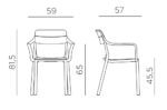 Scaun Cassia, structură din polipropilenă cu fibră de sticlă, tratat UV, material reciclabil, stivuibil - imagine 6