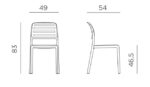 Scaun Costa Bistrot, structură din polipropilenă cu fibră de sticlă, tratat UV, fără cotiere, material reciclabil, stivuibil - imagine 6