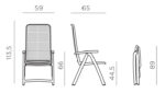 Scaun Darsena, structură din polipropilenă cu fibră de sticlă, tratat UV, spătar înalt reglabil, pliabil, material reciclat - imagine 6