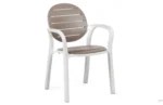 Scaun Palma, structură din polipropilenă, tratat UV, cotiere integrate, material reciclabil, stivuibil - imagine 2