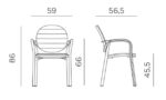 Scaun Palma, structură din polipropilenă, tratat UV, cotiere integrate, material reciclabil, stivuibil - imagine 6