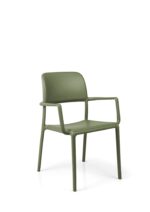Scaun Riva, structură din polipropilenă cu fibră de sticlă, tratat UV, cotiere integrate, material reciclabil, stivuibil - imagine 4