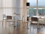 Scaun Riva Bistrot, structură din polipropilenă cu fibră de sticlă, tratat UV, cotiere integrate, material reciclabil, stivuibil - imagine 4