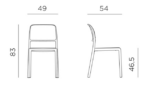 Scaun Riva Bistrot, structură din polipropilenă cu fibră de sticlă, tratat UV, cotiere integrate, material reciclabil, stivuibil - imagine 6