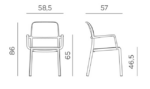 Scaun Riva, structură din polipropilenă cu fibră de sticlă, tratat UV, cotiere integrate, material reciclabil, stivuibil - imagine 6