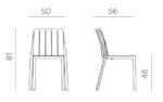 Scaun Tiberina Bistrot, structură din polipropilenă cu fibră de sticlă, tratat UV, fără cotiere, material reciclabil, stivuibil - imagine 6